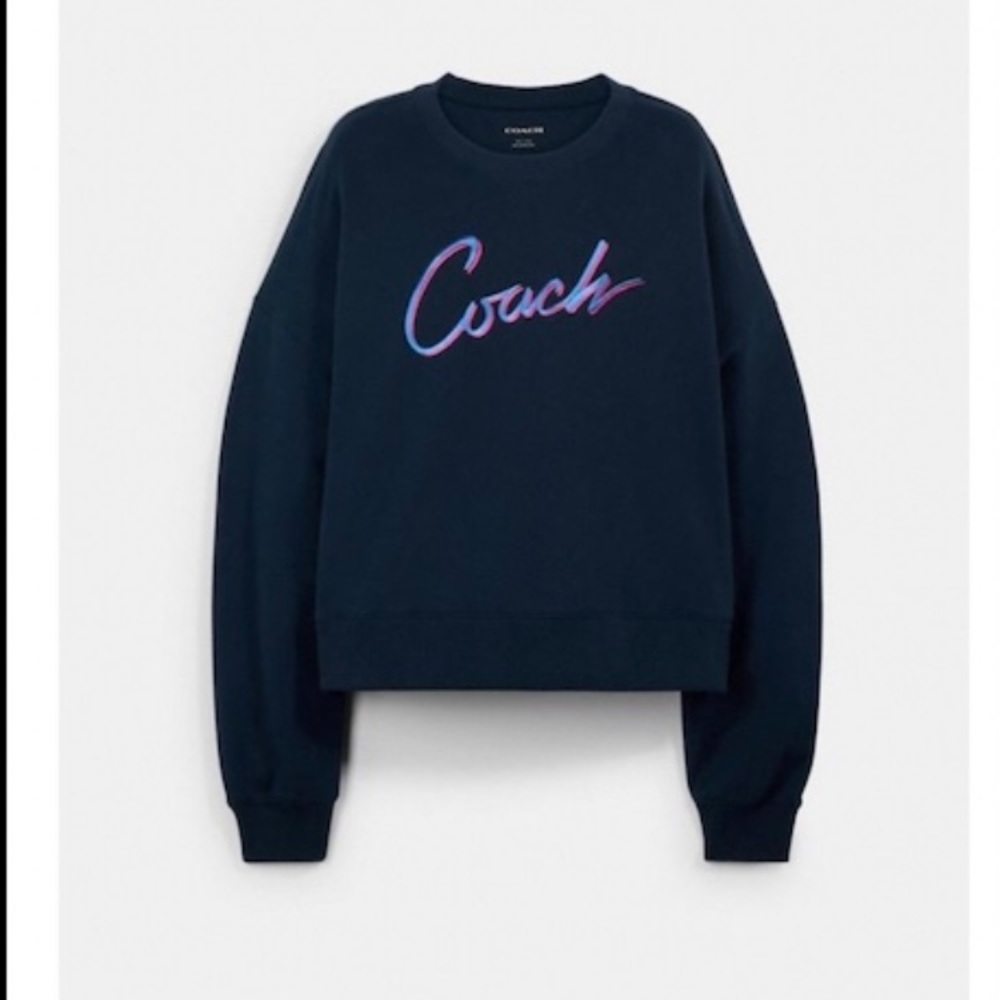 Coach crewneck with Airbrush font